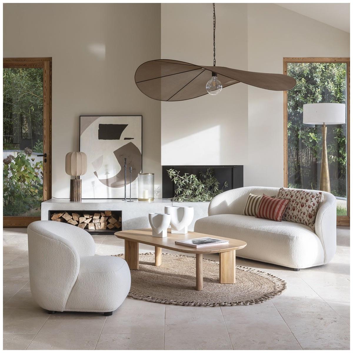 Blanc d'Ivoire Sofa Lisette Bouclé creme 170  