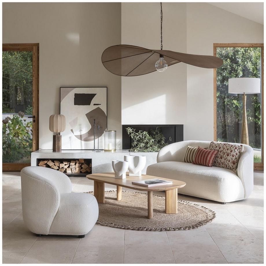 Blanc d'Ivoire Divano Lisette Bouclé crema 170  