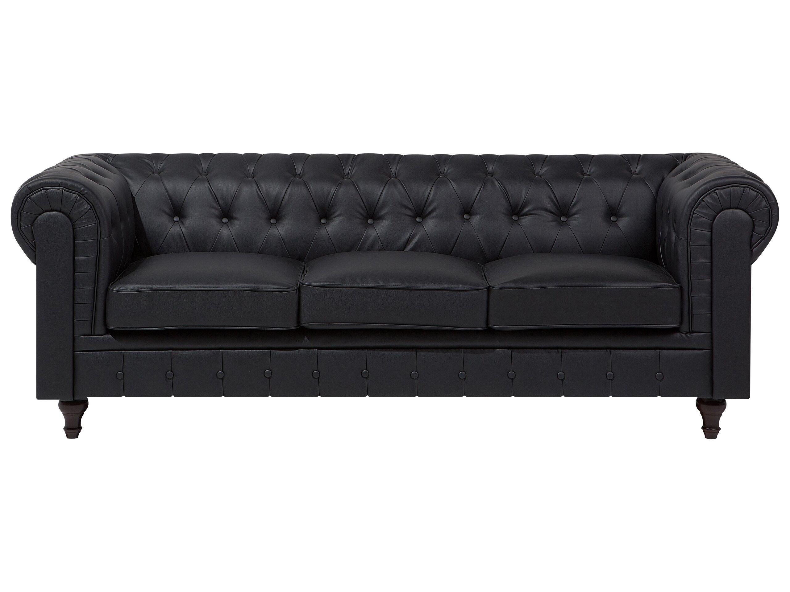 Beliani Divano 3 posti en Pelle sintetica Glamour CHESTERFIELD  