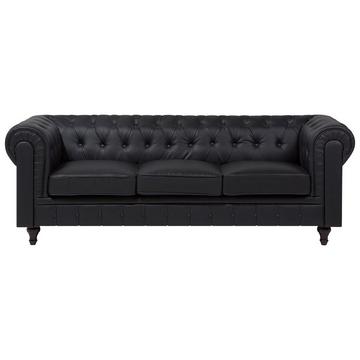 3 Sitzer Sofa aus Kunstleder Glamourös CHESTERFIELD