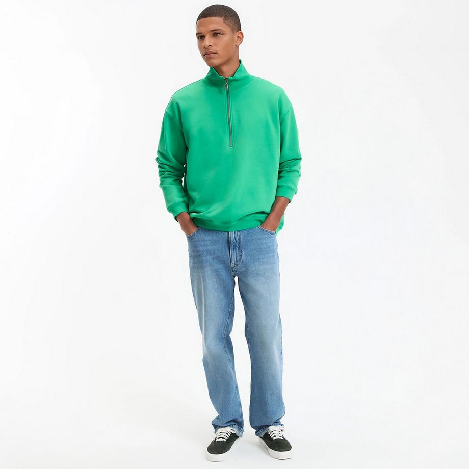 La Redoute Collections Sweatshirt mit Troyerkragen und Reissverschluss  