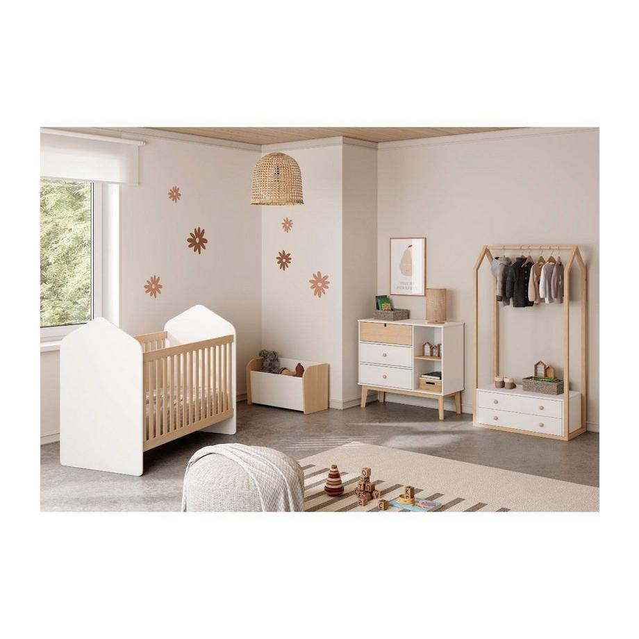 Calicosy Commode 3 Tiroirs et 2 Niches L90 cm - Estefania  