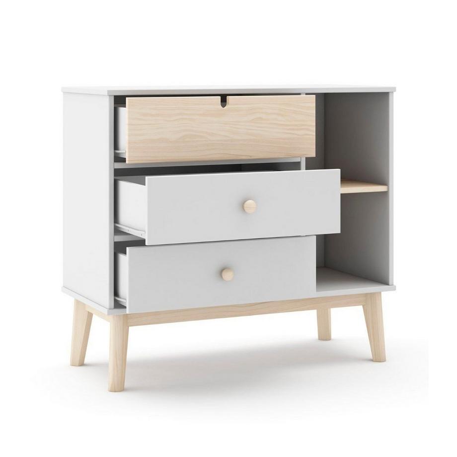 Calicosy Commode 3 Tiroirs et 2 Niches L90 cm - Estefania  