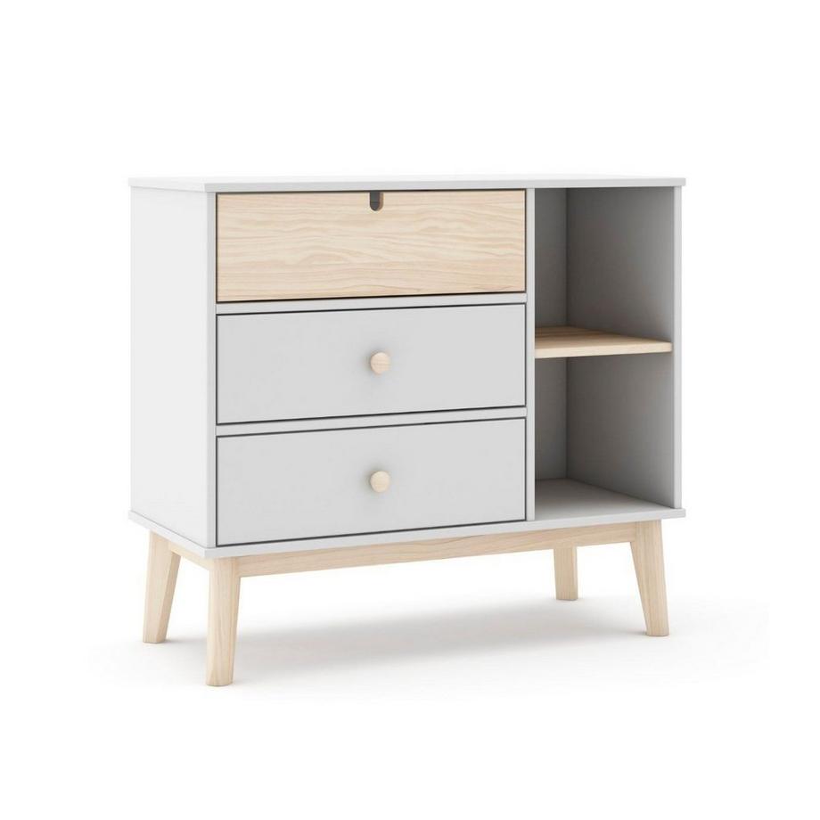 Calicosy Commode 3 Tiroirs et 2 Niches L90 cm - Estefania  