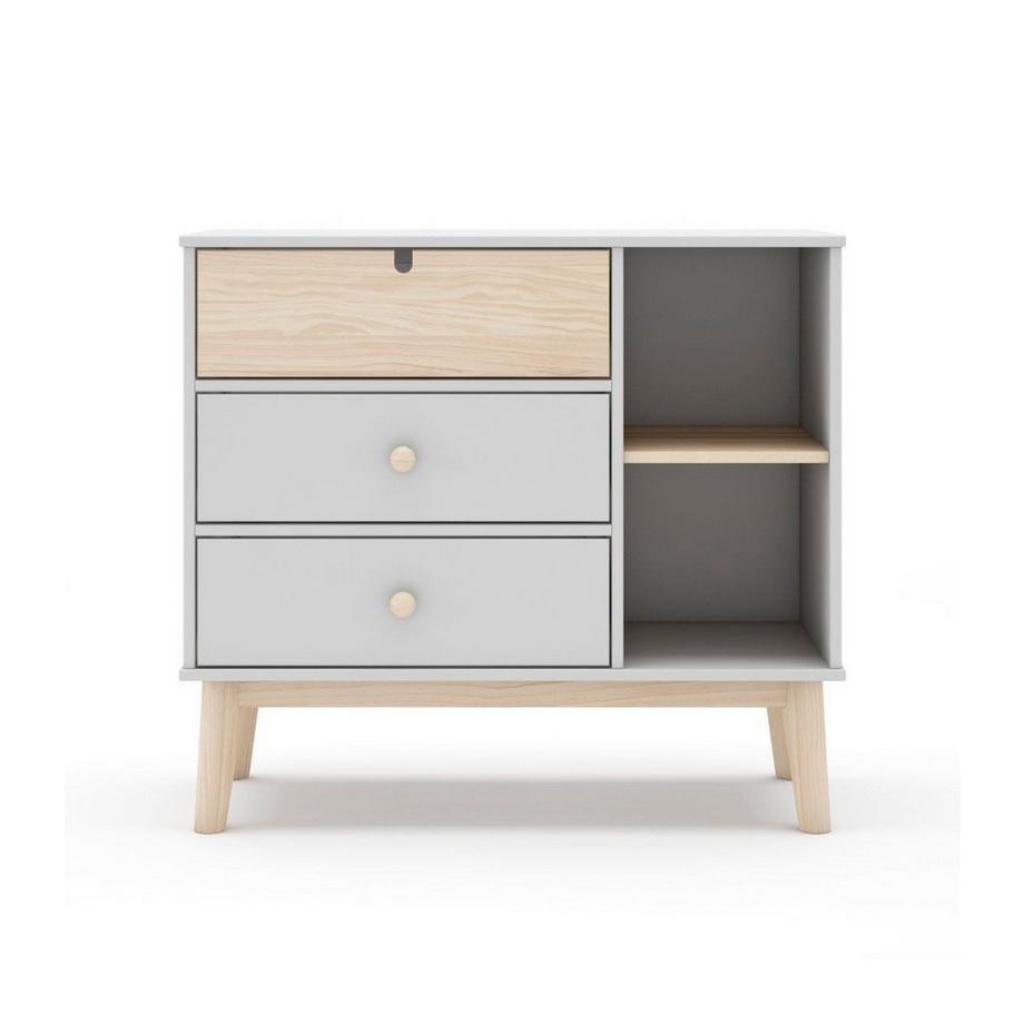 Commode 3 Tiroirs et 2 Niches L90 cm - Estefania