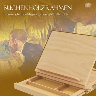 Northio Cavalletto Barella Telaio Valigia Cavalletto Da Studio Cavalletto Ad Angolo Regolabile Pieghevole Con Cassetto In Legno Di Faggio Naturale  