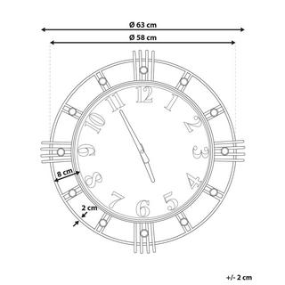 Beliani Horloge murale en Verre Rétro LANCY  