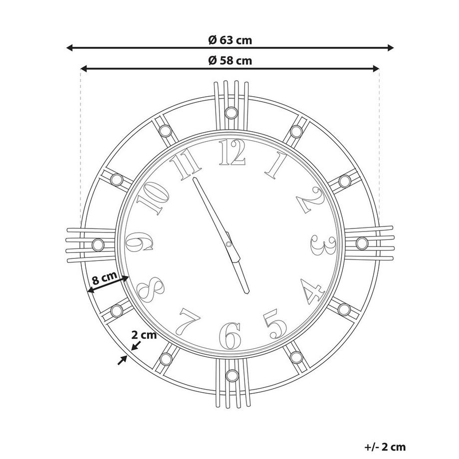 Beliani Horloge murale en Verre Rétro LANCY  