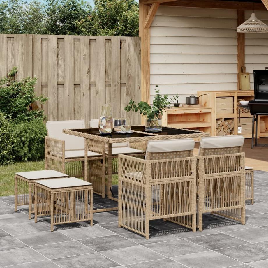 VidaXL set da pranzo da giardino Polirattan  