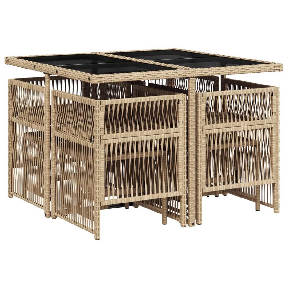 VidaXL set da pranzo da giardino Polirattan  