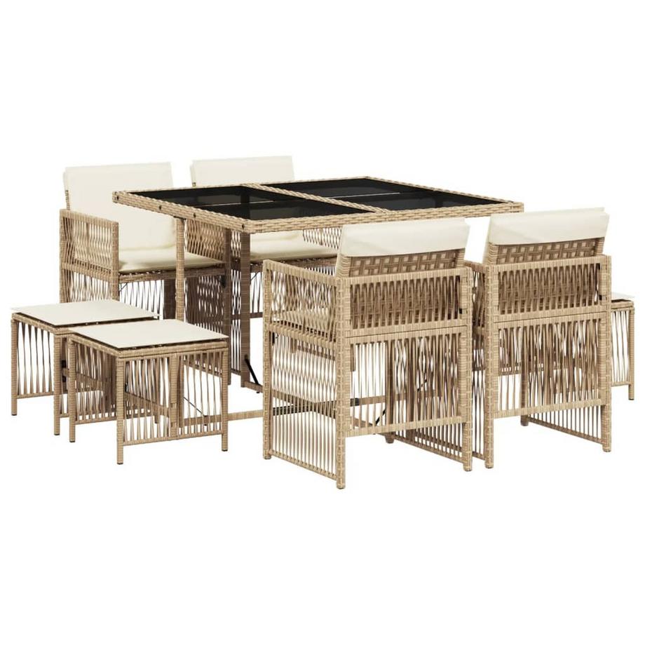 set da pranzo da giardino Polirattan
