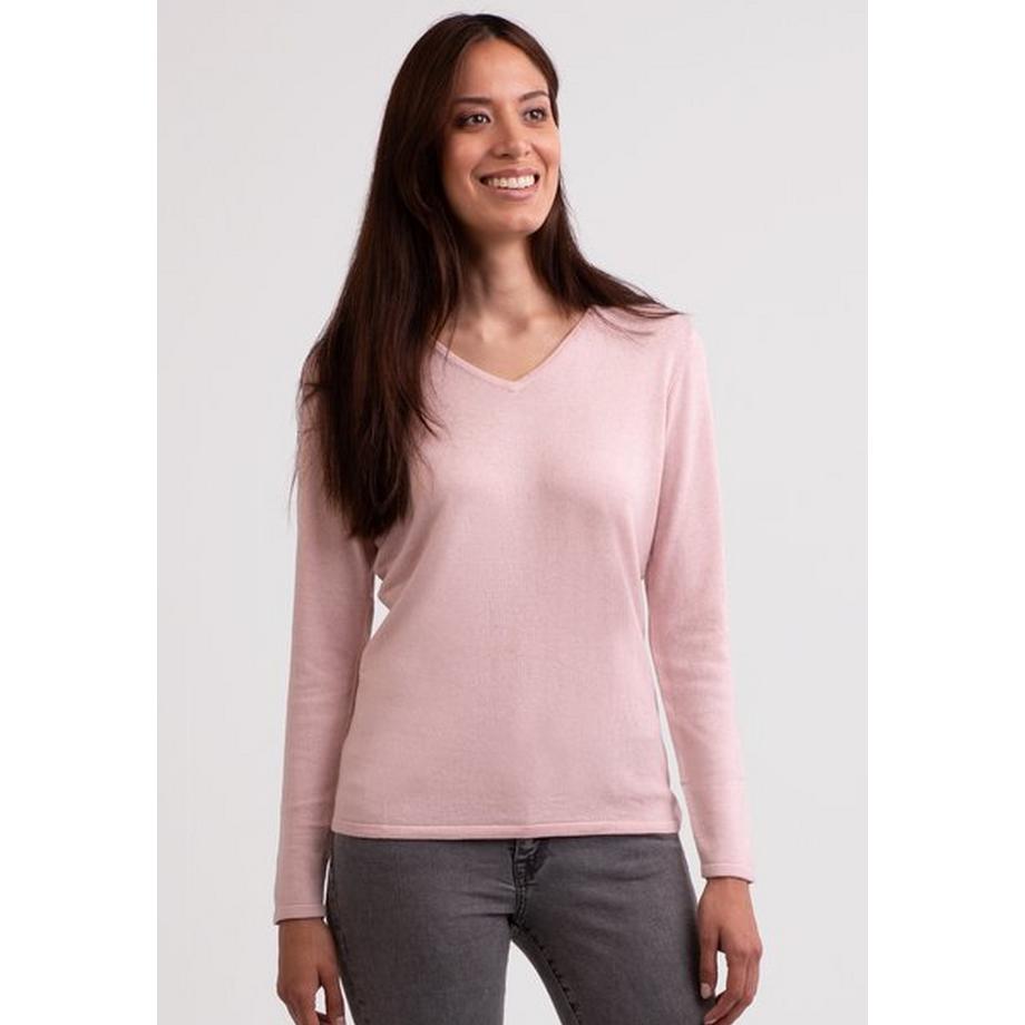 CASH-MERE.CH Seide Kaschmir V-Ausschnitt Pullover  