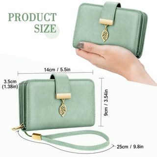 Only-bags.store Portafoglio in pelle Protezione RFID 18 scomparti per carte Cerniera a catena Cordino  