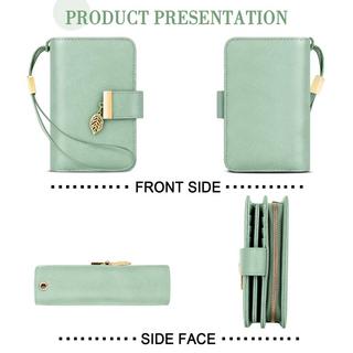 Only-bags.store Portafoglio in pelle Protezione RFID 18 scomparti per carte Cerniera a catena Cordino  