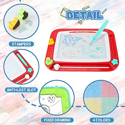 Activity-board  Kinder-Magnettafel Magnetische Tafel 2-in-1 Doppelseitige Doodle-Zeichentafel mit 3 Stempeln Reisespiel 