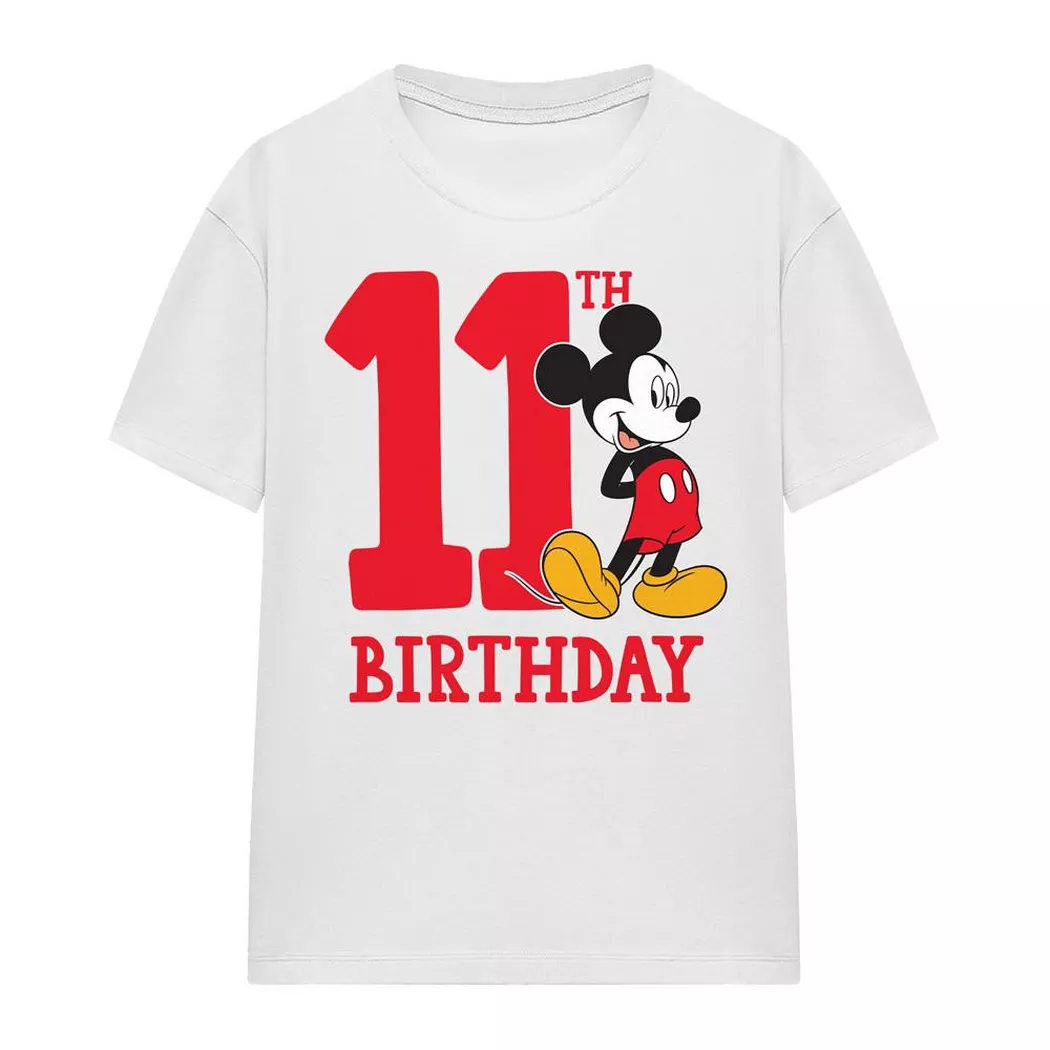 Disney - TShirt 11. Geburtstag, Mickey Mouse 11. Geburtstag T-Shirt, XL, Weiss