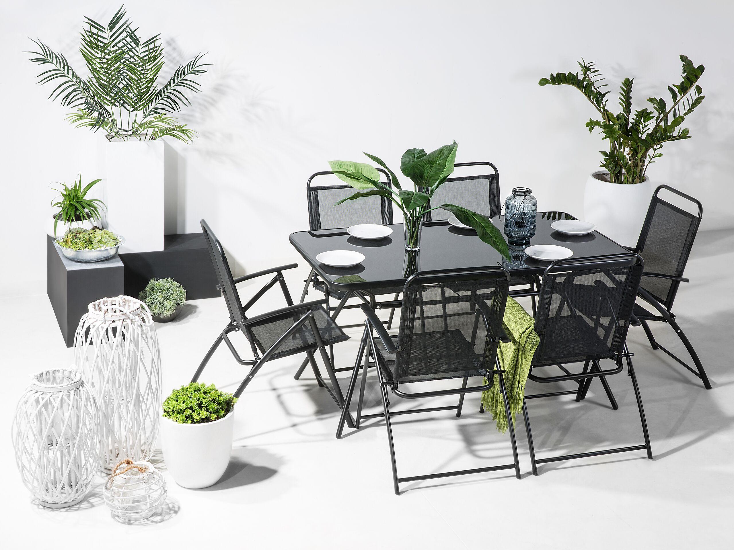 Beliani Tisch für 6 Personen aus Stahl Modern LIVO  