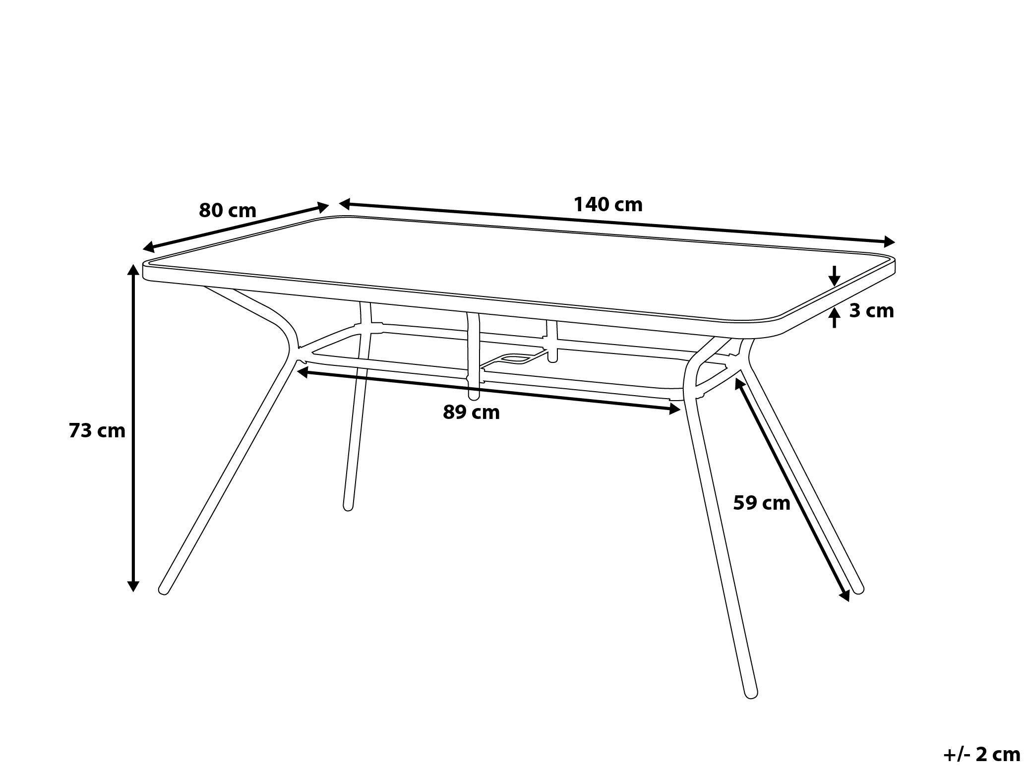 Beliani Gartentisch für 6 Personen aus Stahl Minimalistisch LIVO  