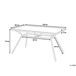 Beliani Gartentisch für 6 Personen aus Stahl Minimalistisch LIVO  