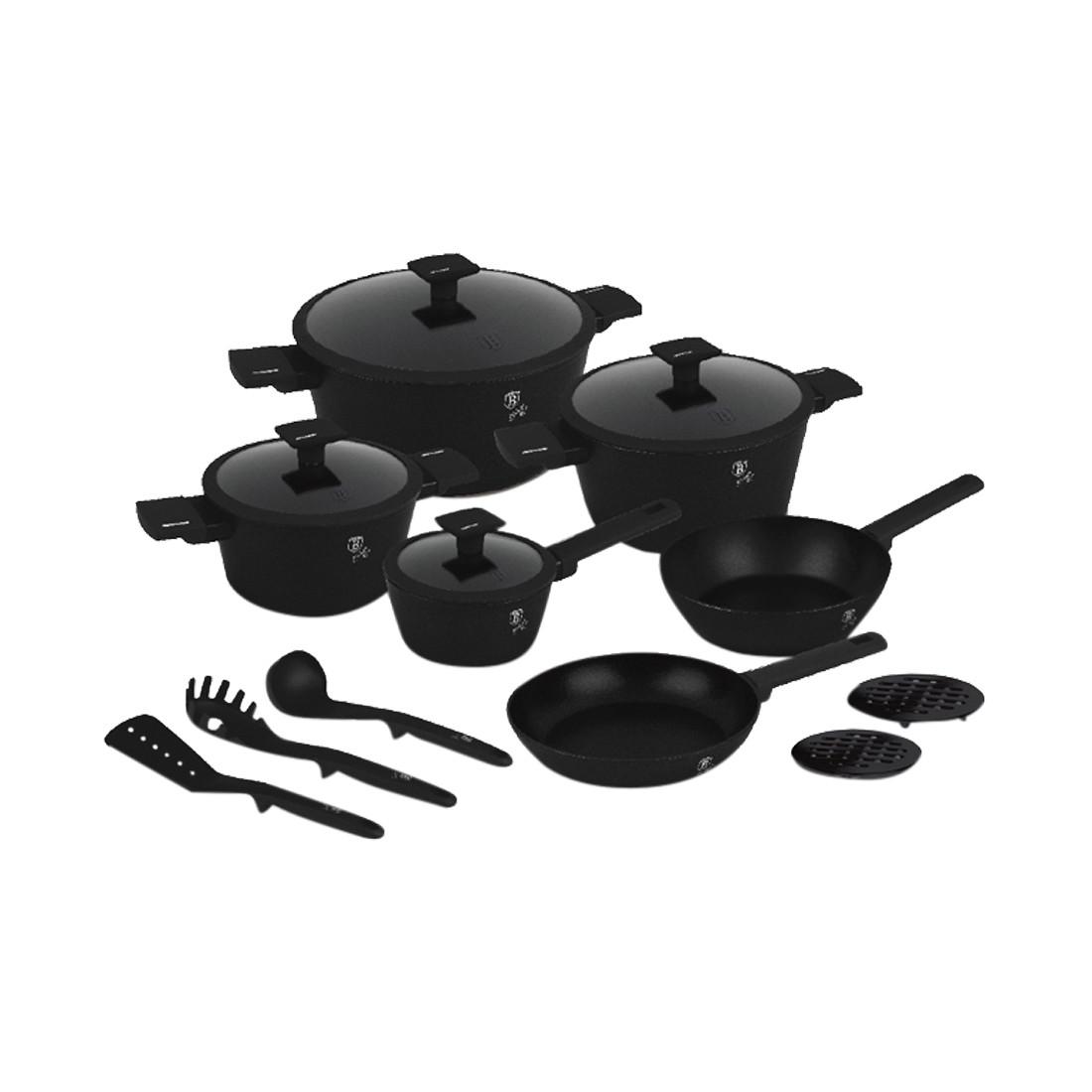 Berlinger 15-teiliges Kochgeschirr-Set Matte Black Collection  