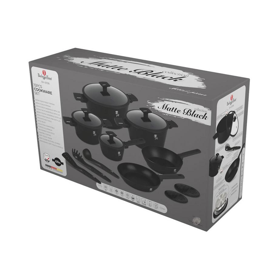 15-teiliges Kochgeschirr-Set Matte Black Collection