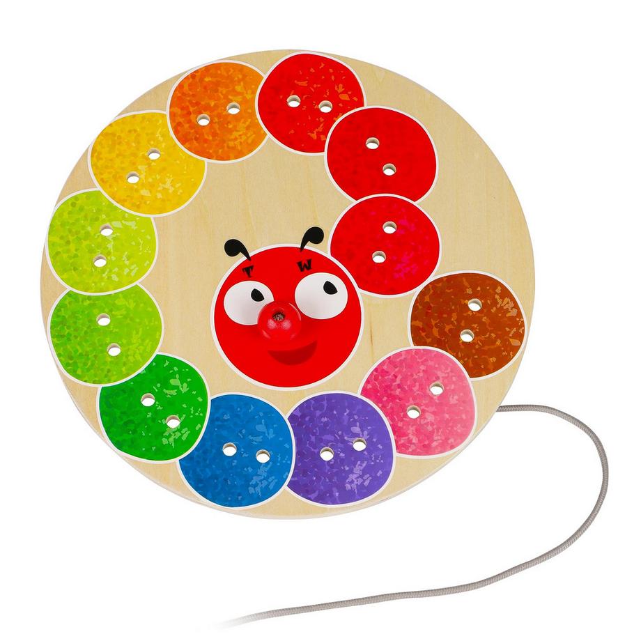 Activity-board  Raupe Fädelspielzeug aus Holz Kleidung und Knöpfe, pädagogisches Lernen im Vorschulalter - Schnürsenkel, Farben zählen, sortieren, Reisespiel 