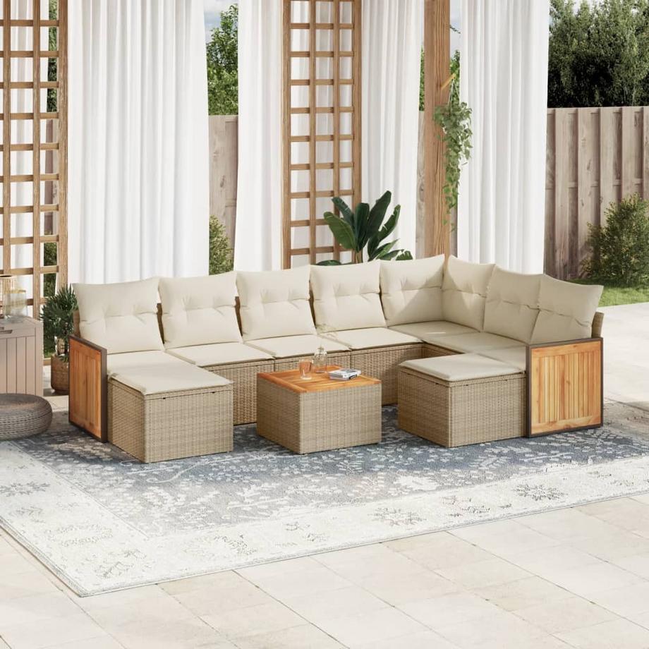 VidaXL set divano da giardino Polirattan  