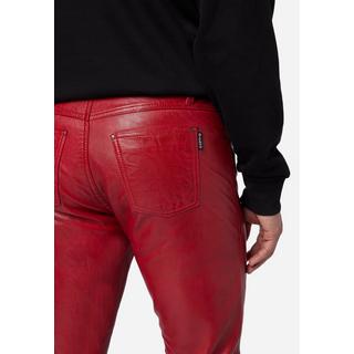 RICANO  Pantalon en cuir pour hommes Slim Fit, pantalon en cuir 5 poches en cuir d'agneau - Slim Fit 