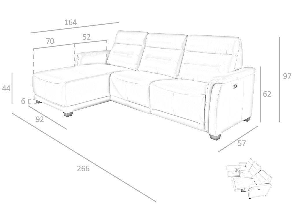 ANGEL CERDA Chaise longue en cuir et mécanisme relax  