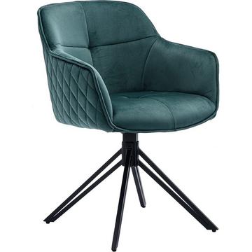 Chaise de salle à manger avec accoudoirs Zubstix vert