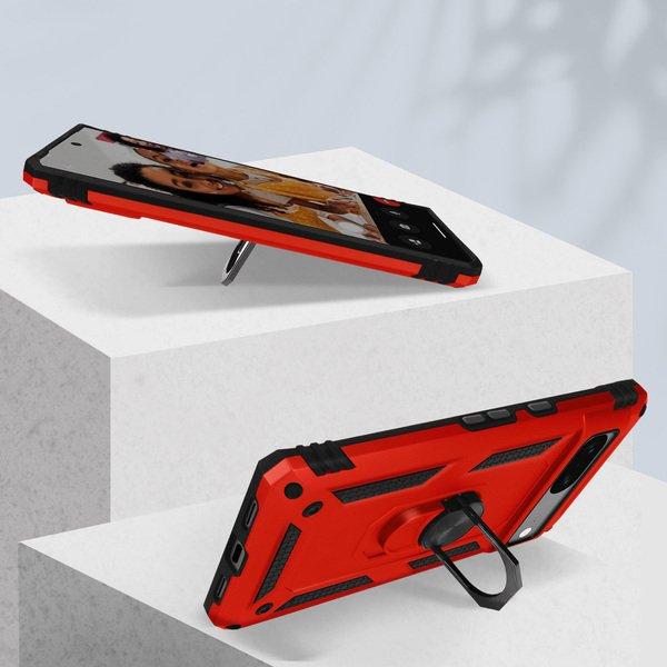 Avizar  Coque Google Pixel 7 Bague Support Rouge 