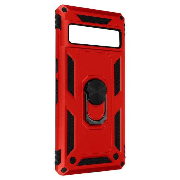 Avizar  Coque Google Pixel 7 Bague Support Rouge 