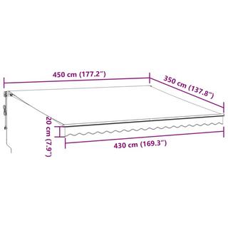 VidaXL Auvent rétractable aluminium  