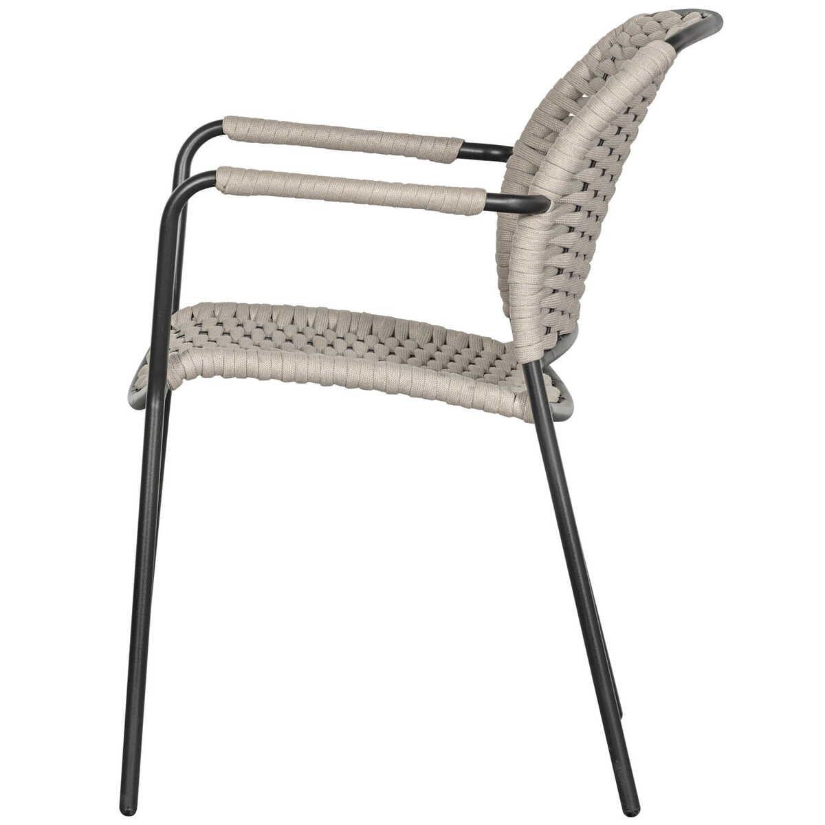 mutoni living Chaise de jardin Taki avec accoudoirs sable  