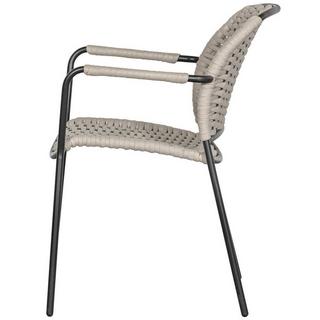 mutoni living Chaise de jardin Taki avec accoudoirs sable  