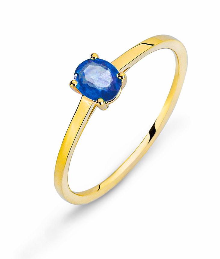 MUAU Schmuck  Solitärring 750/18K Gelbgold, Safir 0.39ct. 