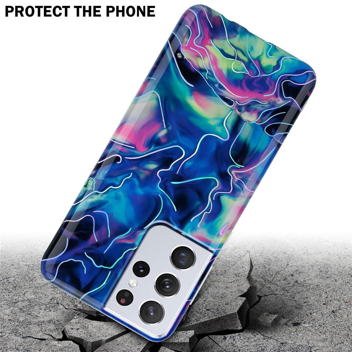 Cadorabo  Housse compatible avec Samsung Galaxy S21 ULTRA - Coque de protection en silicone TPU avec motif mosaïque 