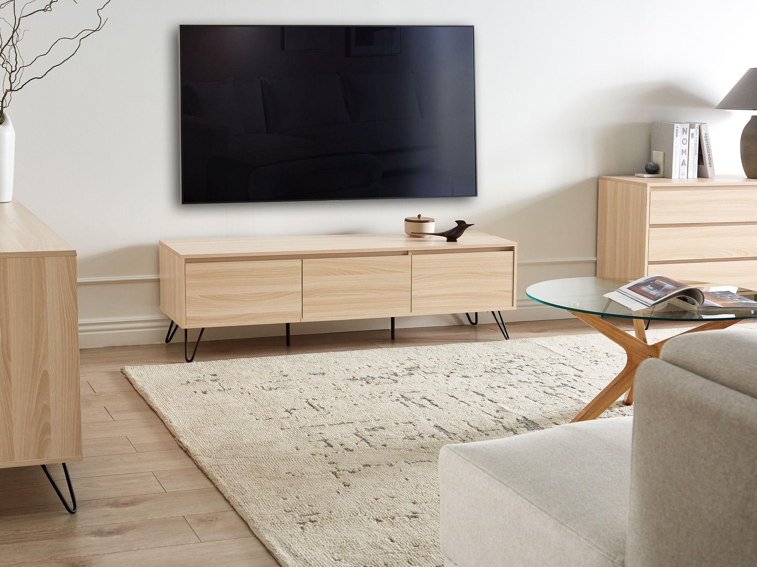 Beliani Meuble TV en Panneau de particules de bois Minimaliste CARDIGAN  