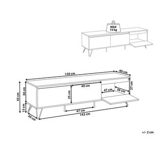 Beliani Meuble TV en Panneau de particules de bois Minimaliste CARDIGAN  