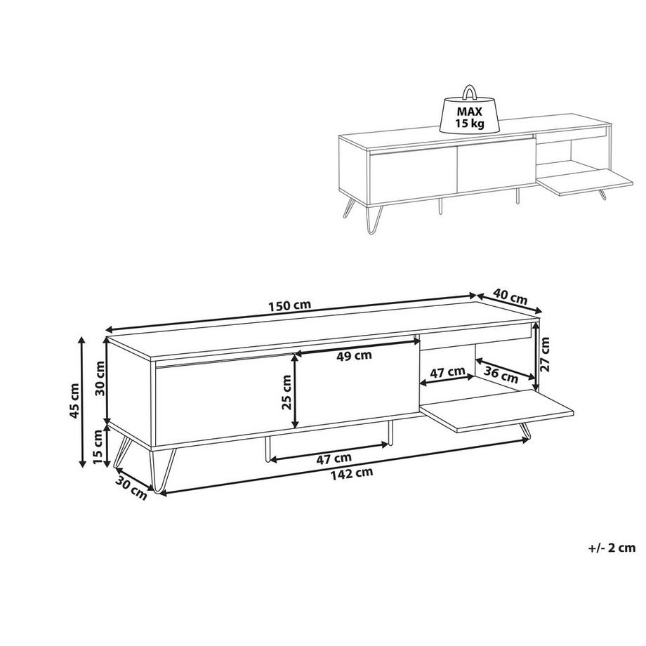 Beliani TV-Möbel aus Faserplatte Minimalistisch CARDIGAN  