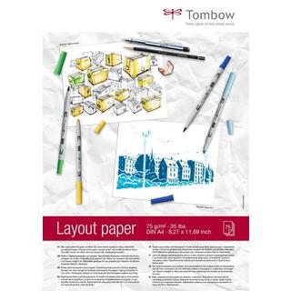 Tombow TOMBOW Layoutblock A4 PB-LAYOUT weiss, 75g 75 Blatt  