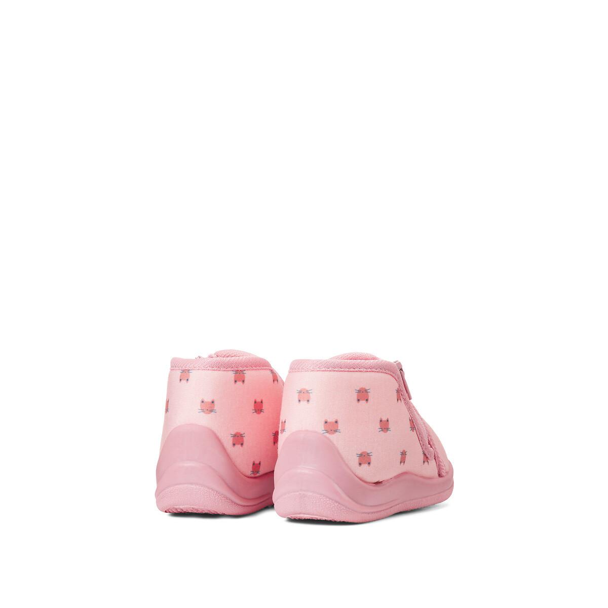 La Redoute Collections  Chaussons zippés imprimé chat 