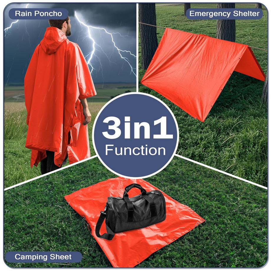 Alopini  Regenponcho Wasserdichtes Regencape mit Kapuze 