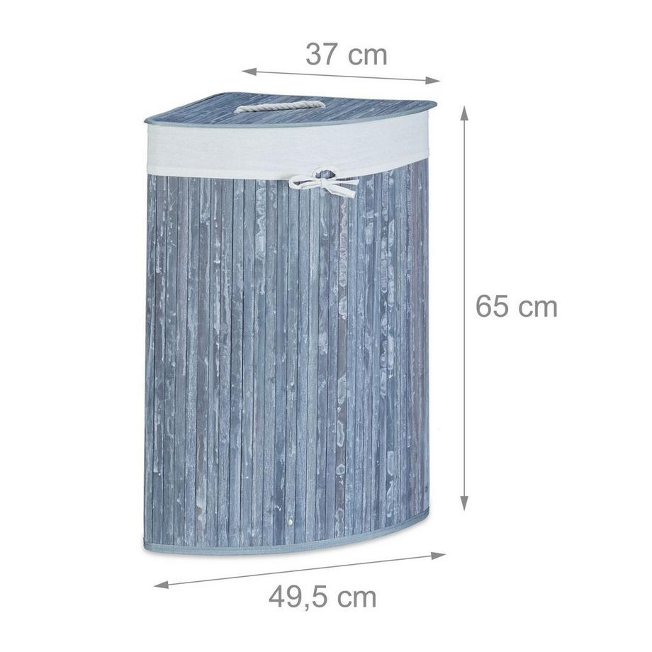 B2X Cesto portabiancheria angolare in bambù  