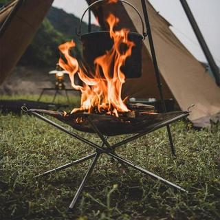 eStore  Faltbarer Feuerständer aus Edelstahl 
