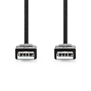 Nedis  Cavo USB | USB 2.0 | USB-A maschio | USB-A maschio | 480Mbps | Nichelato | 2,00 | Rotondo | PVC | Nero | Etichetta 