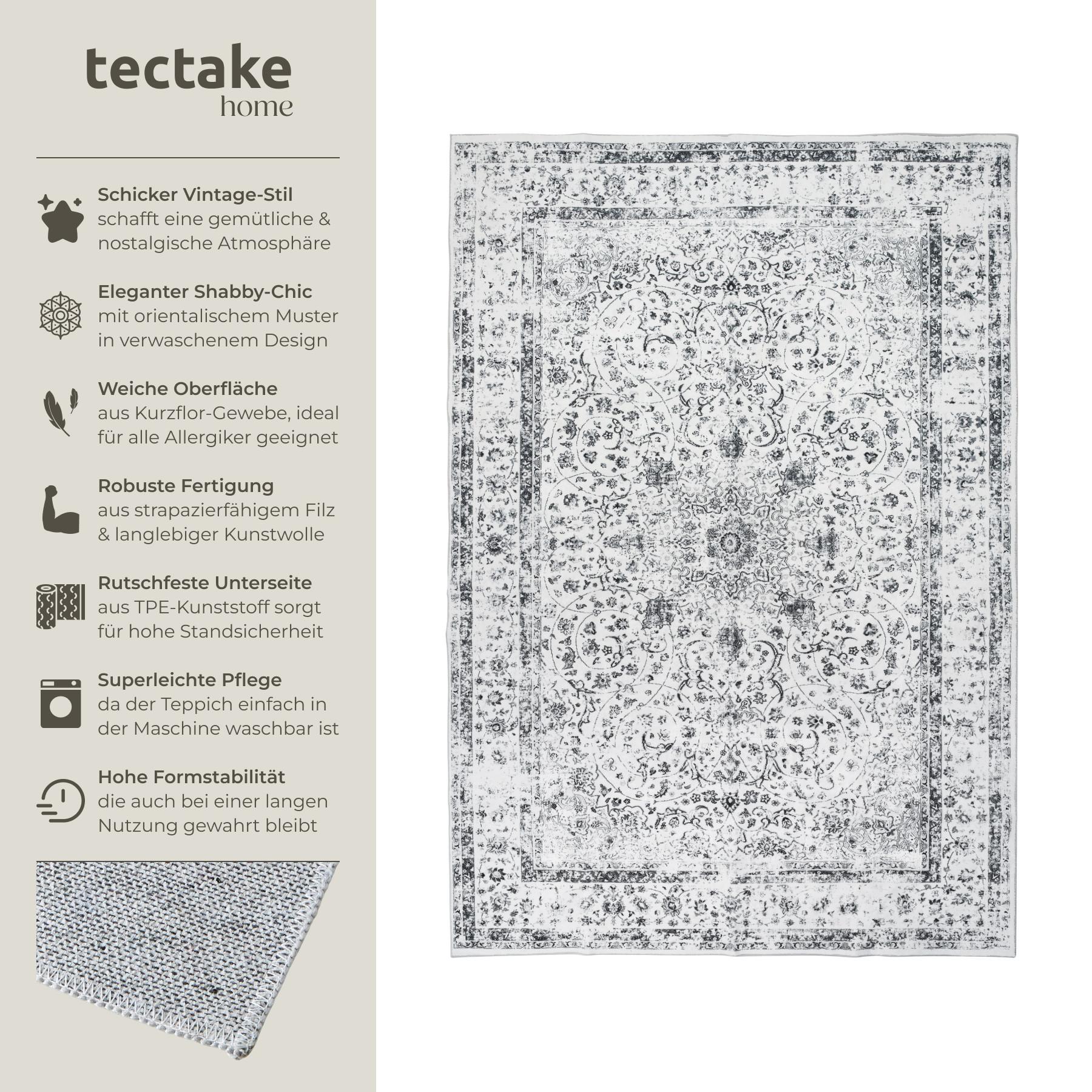 Tectake Tapis design vintage ALIYA à poils courts  