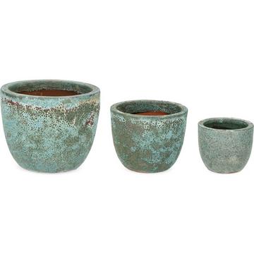 Vaso per piante Duyen verde (set da 3)