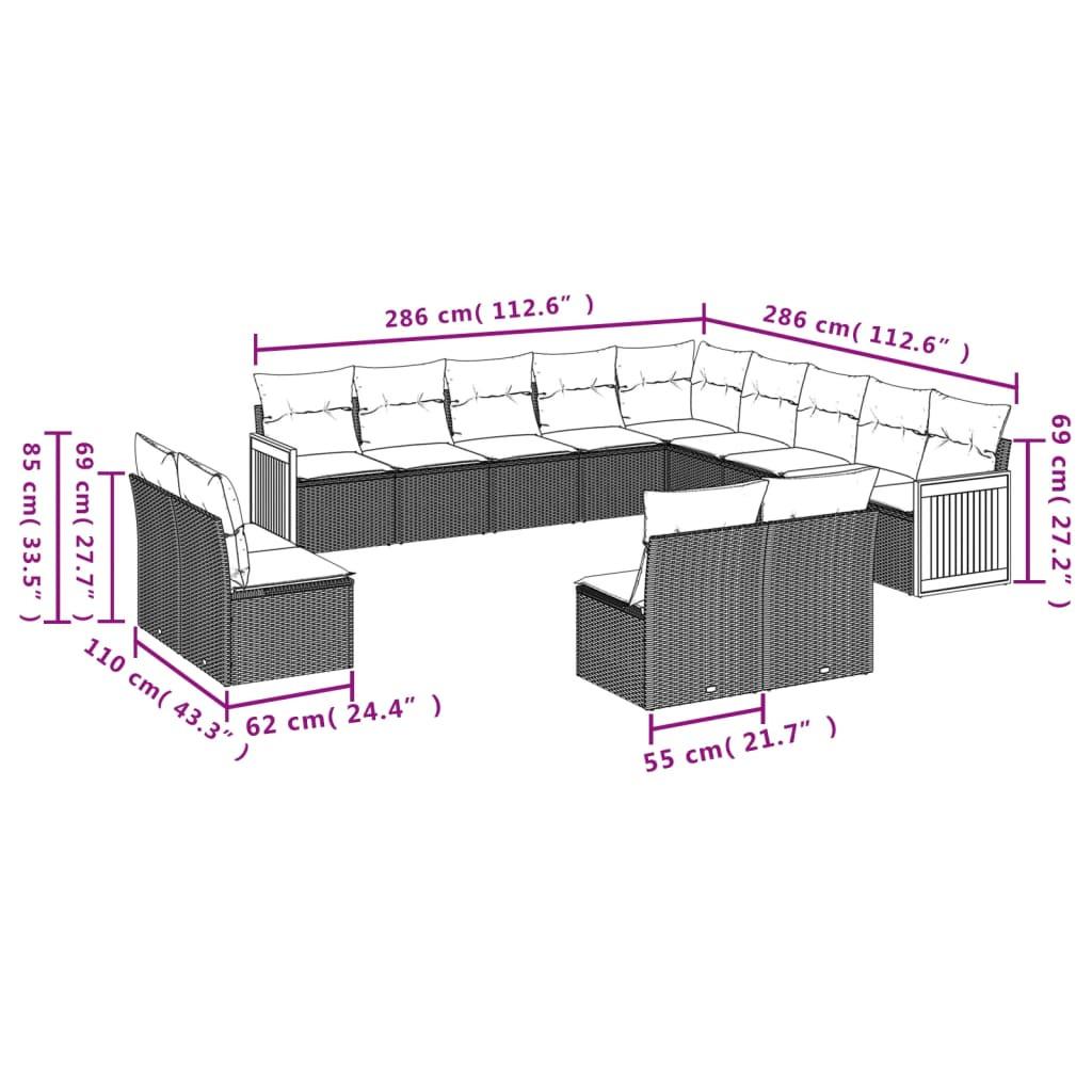 VidaXL Garten sofagarnitur poly-rattan  