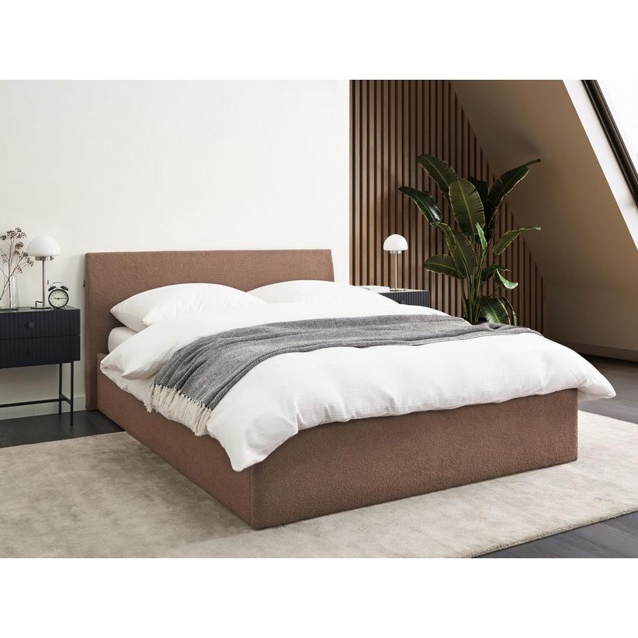 Beliani Letto contenitore en Bouclé  ORBEY  